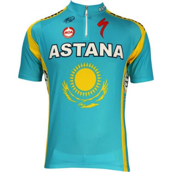 Astana kasachischer Meister 2010 Radsport-Profi-Team-Kurzarmtrikot mit kurzem Reißverschluss