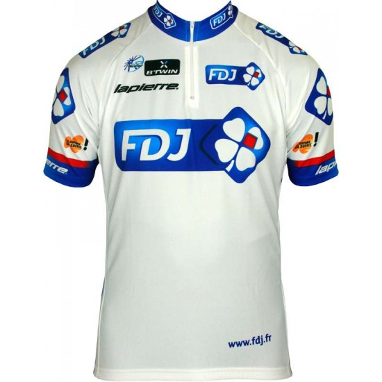 FRANCAISE DES JEUX(FDJ) 2013 Kurzarmtrikot mit kurzem Reißverschluss-Radsport-Profi-Team